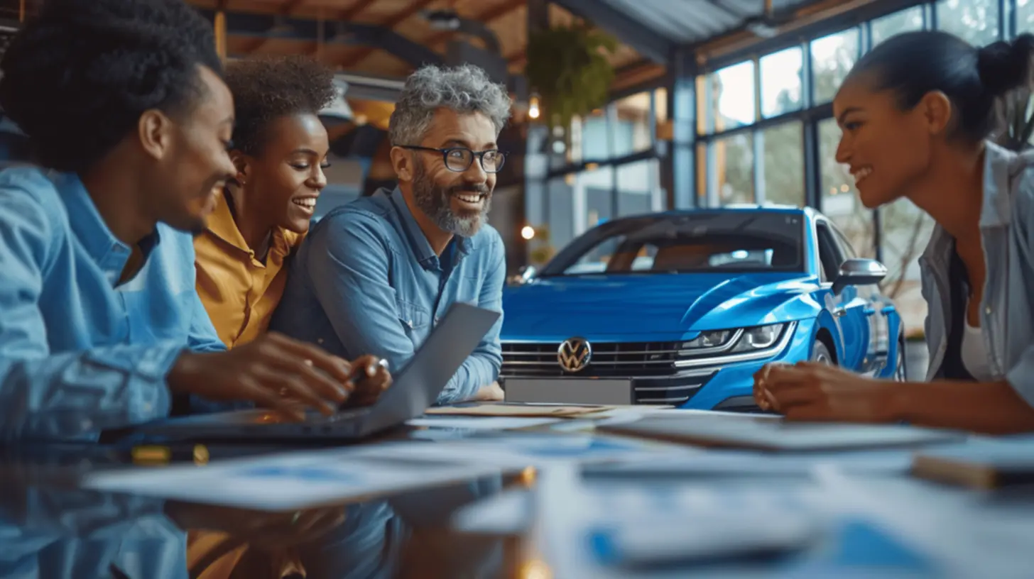 Grupo de pessoas unidas pelo consórcio nacional VW